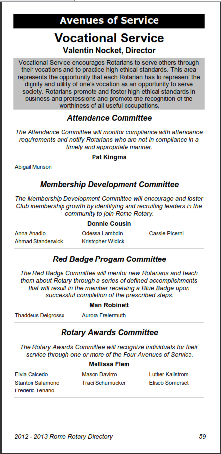 Avenues of Service