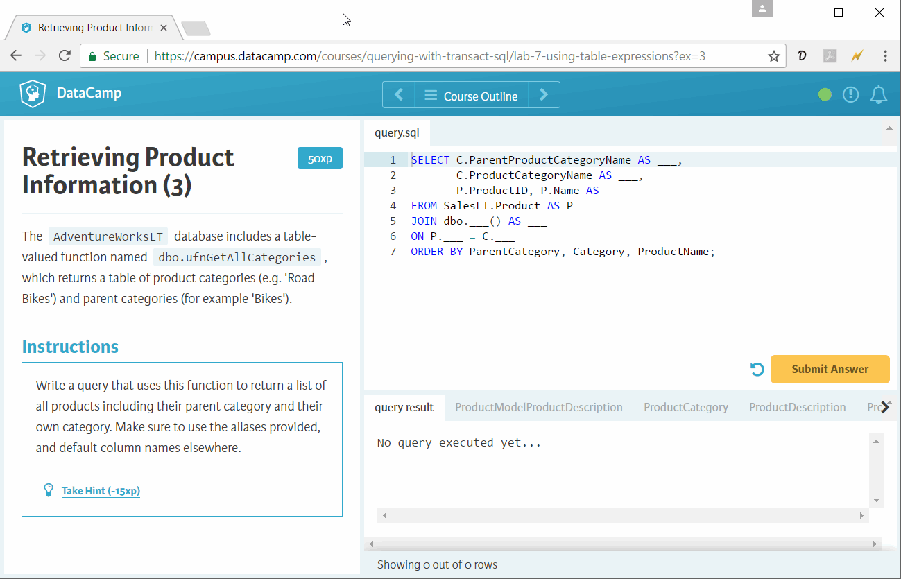 Sample Lab using Data Camp